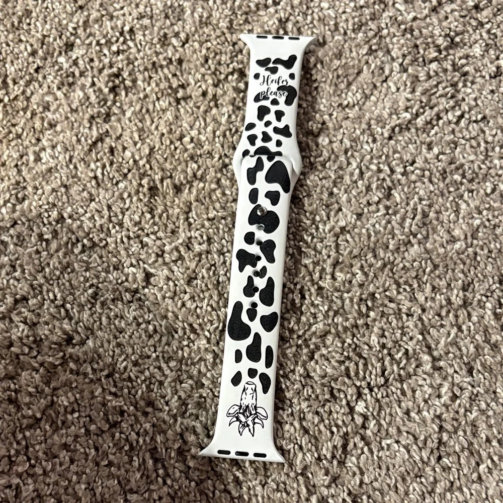 Black & White Cow Print Watch Band